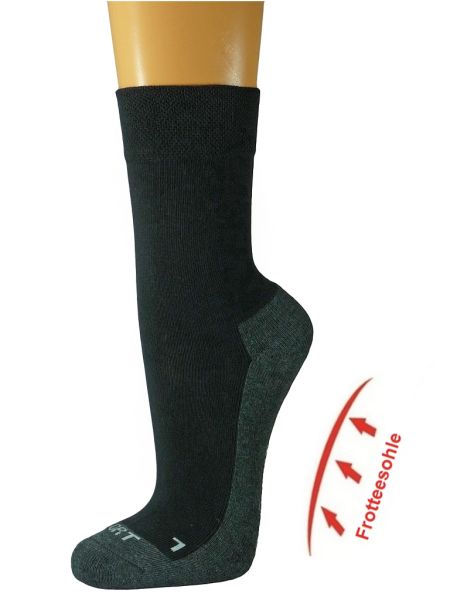 Preview: Sport-/Funktionssocke mit Frotteesohle, 78% Baumwolle, 2er-Bündel